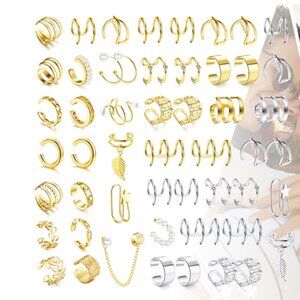 52 Pcs Ear Cuff Earrings Bundle